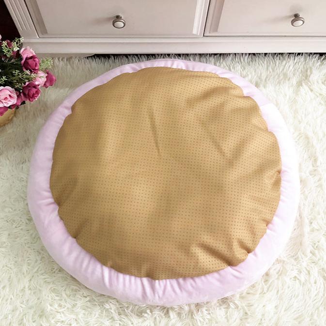 Sweet Soft Striped Bowknot Pillow Dog Cat Bed