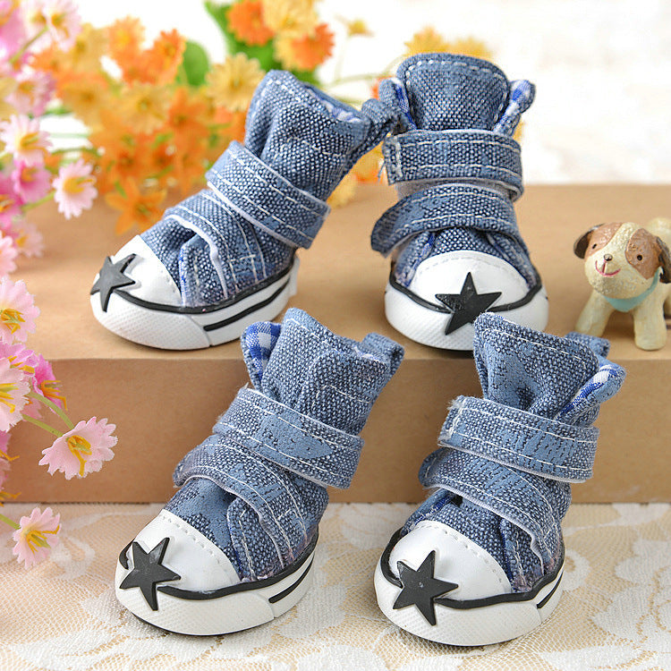 Star Printed Dog Canvas Shoes