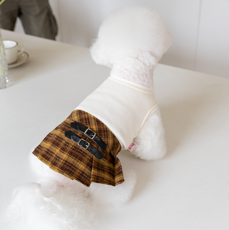 Retro Plaid Pattern Dog Cat Dress/Jumpsuits