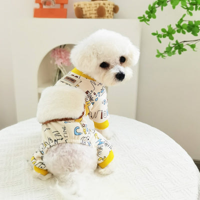 Fleece Big Pocket Dog Jumpsuits Pajama