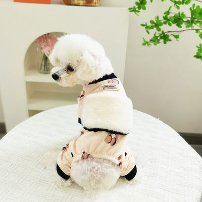 Fleece Big Pocket Dog Jumpsuits Pajama