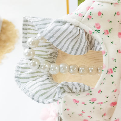 Floral Striped Warm Dog Cat Jacket Vest