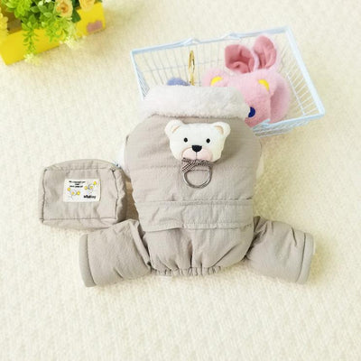 Pocket Design Fleece Dog Harness Jumpsuits