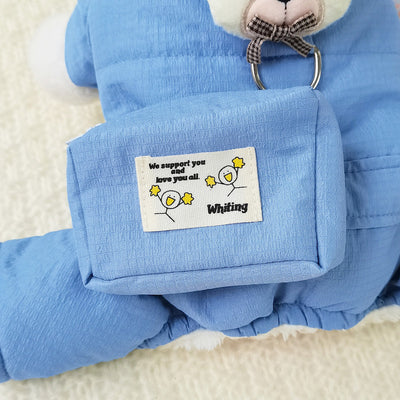 Pocket Design Fleece Dog Harness Jumpsuits