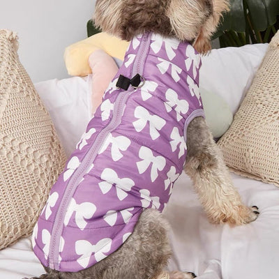 Bowknot Printed Warm Pet Jacket Vest