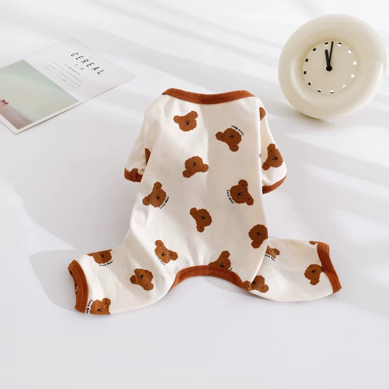 Bear Head Printed Two-Legged/Four-Legged Clothes