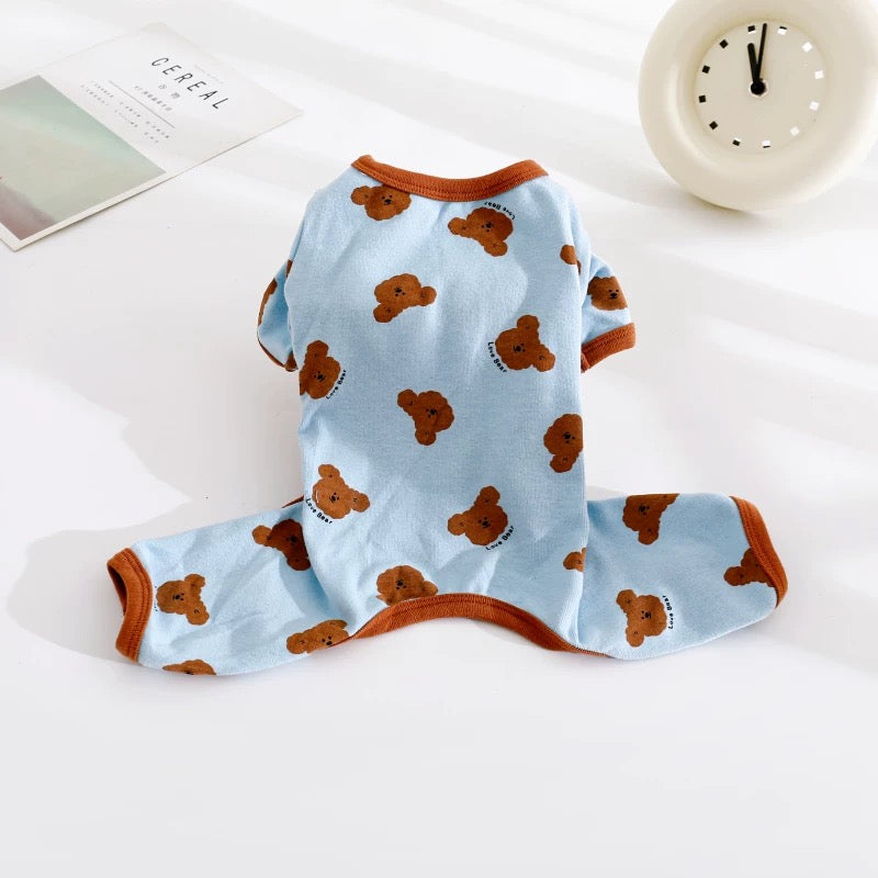 Bear Head Printed Two-Legged/Four-Legged Clothes