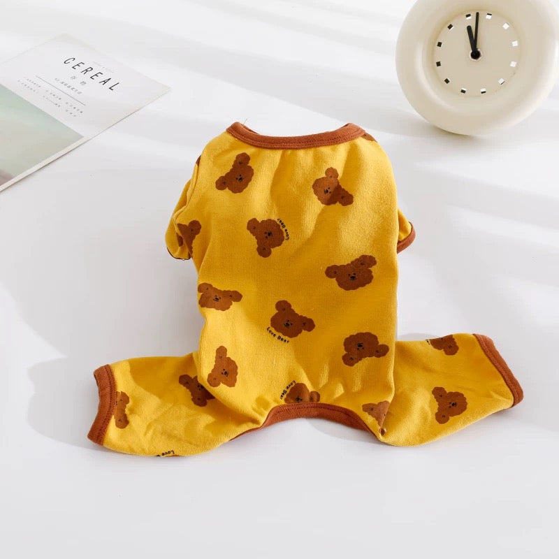 Bear Head Printed Two-Legged/Four-Legged Clothes