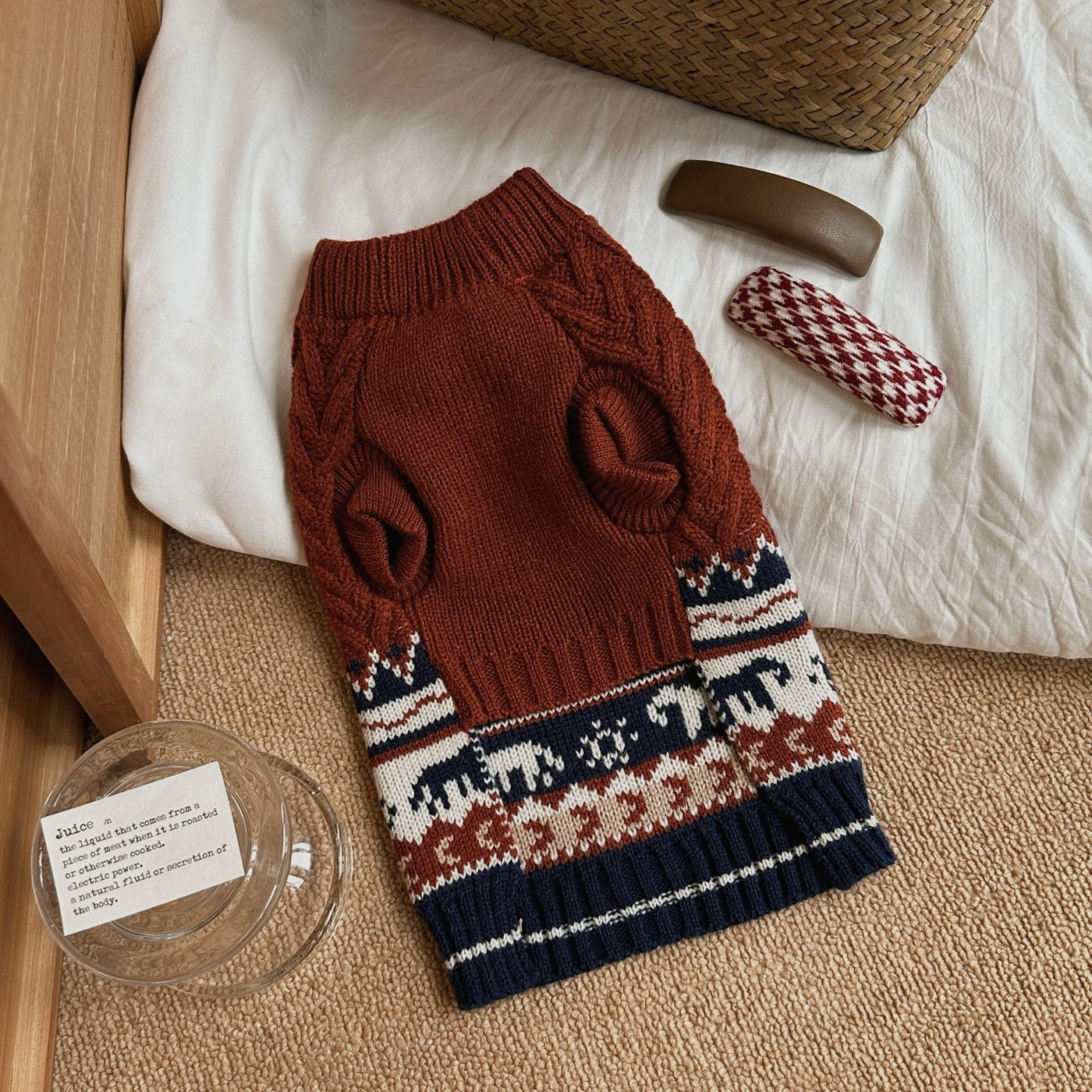 Warm Geometric Knitted Dog Cat Sweater