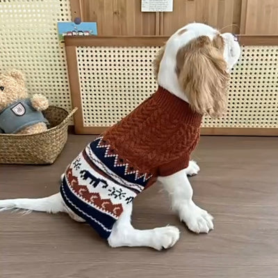 Warm Geometric Knitted Dog Cat Sweater