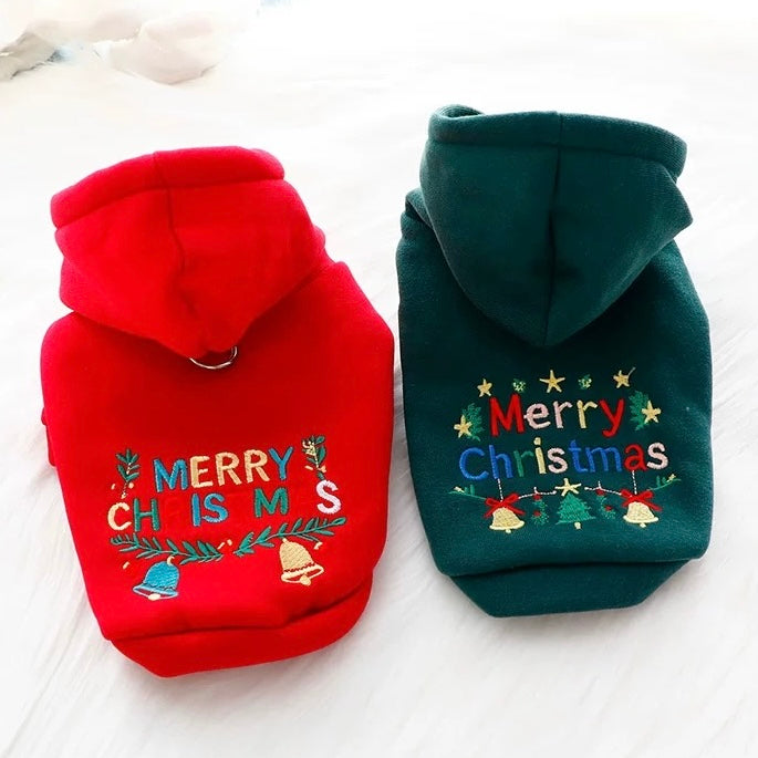 Christmas Letter Printed Dog Cat Hoodie