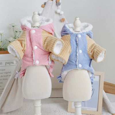 Fleece Rabbit Ear Bow Dog Cat Hooded Jacket