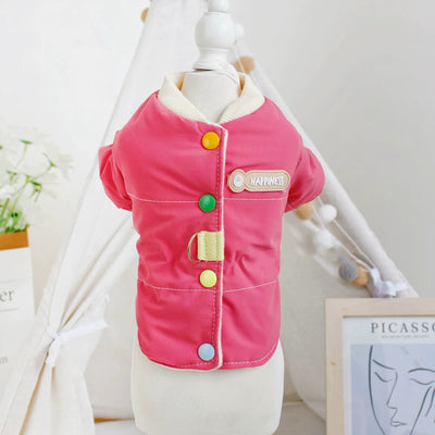 Cute Color Block Buttoned Dog Harness Jacket