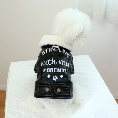 Black Faux Fur Dog Cat Jacket/Dress