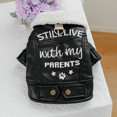 Black Faux Fur Dog Cat Jacket/Dress