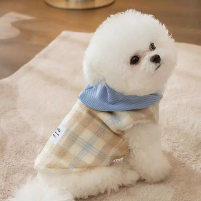 Color Block Hooded Plaid Fleece Dog Cat Jacket