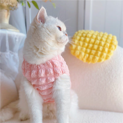 Warm Fleece Puff Pattern Dog Cat Vest