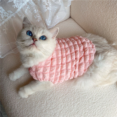 Warm Fleece Puff Pattern Dog Cat Vest