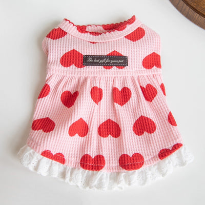 Sweet Heart Cotton Dog Cat Dress