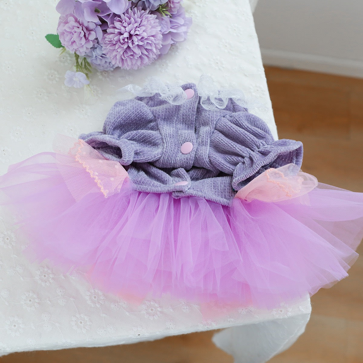 Heart Flower Dog Cat Princess Dress