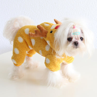 Christmas Polka Dot Elk Shaped Dog Jumpsuits