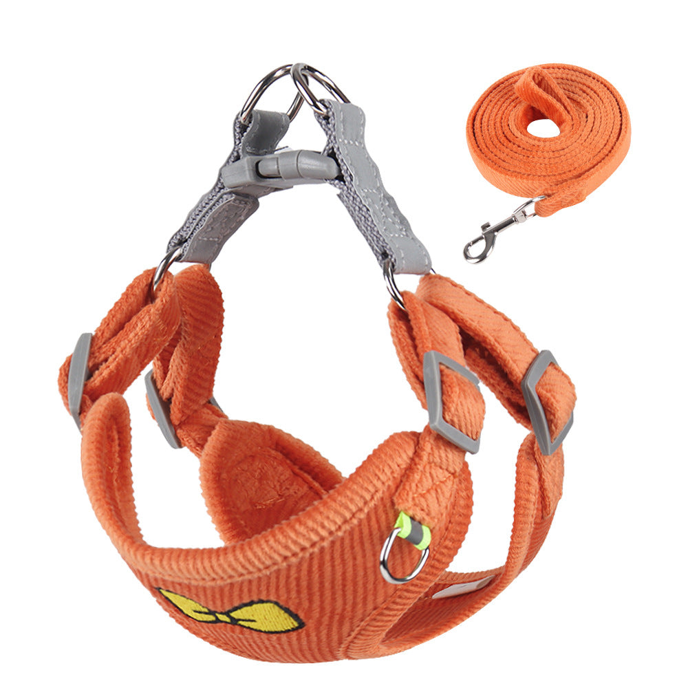 Bow Printed Soft Dog Harness&Leash