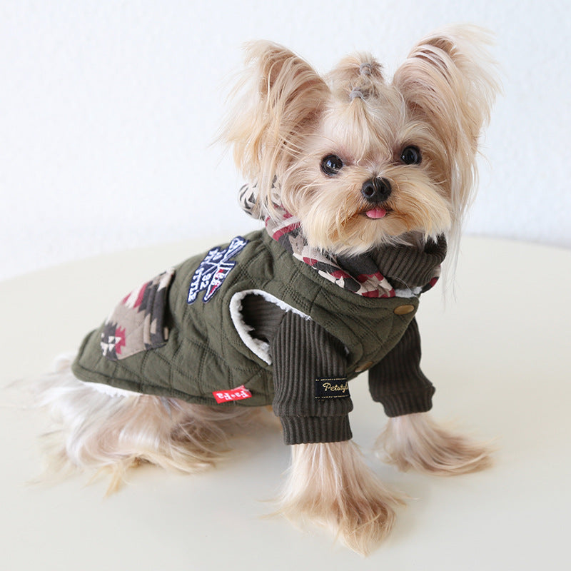 Camouflage Printed Fleece Dog Cat Jumpsuits/Jacket