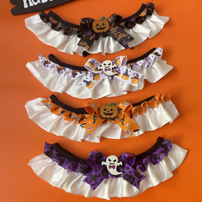 Halloween Pumpkin Skull Dog Cat Collar Bib