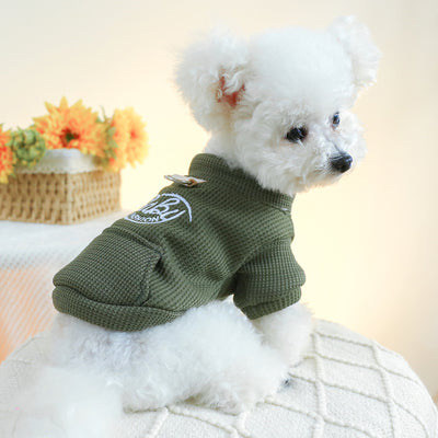 Letter Printed Zipped Fleece Dog Cat Hoodie