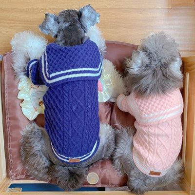 Sailor Suit Pattern Knitted Dog Cat Sweater