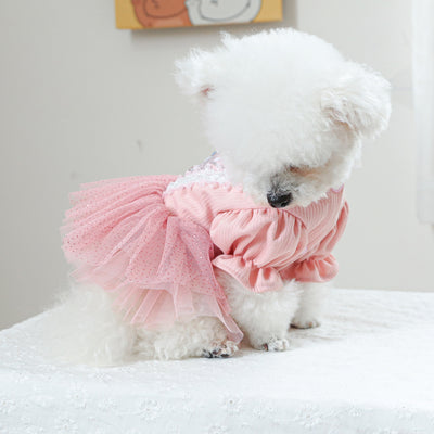 Heart Flower Dog Cat Princess Dress