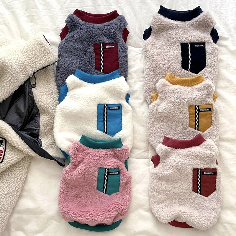 Fleece Pocket Design Dog Cat Sweater