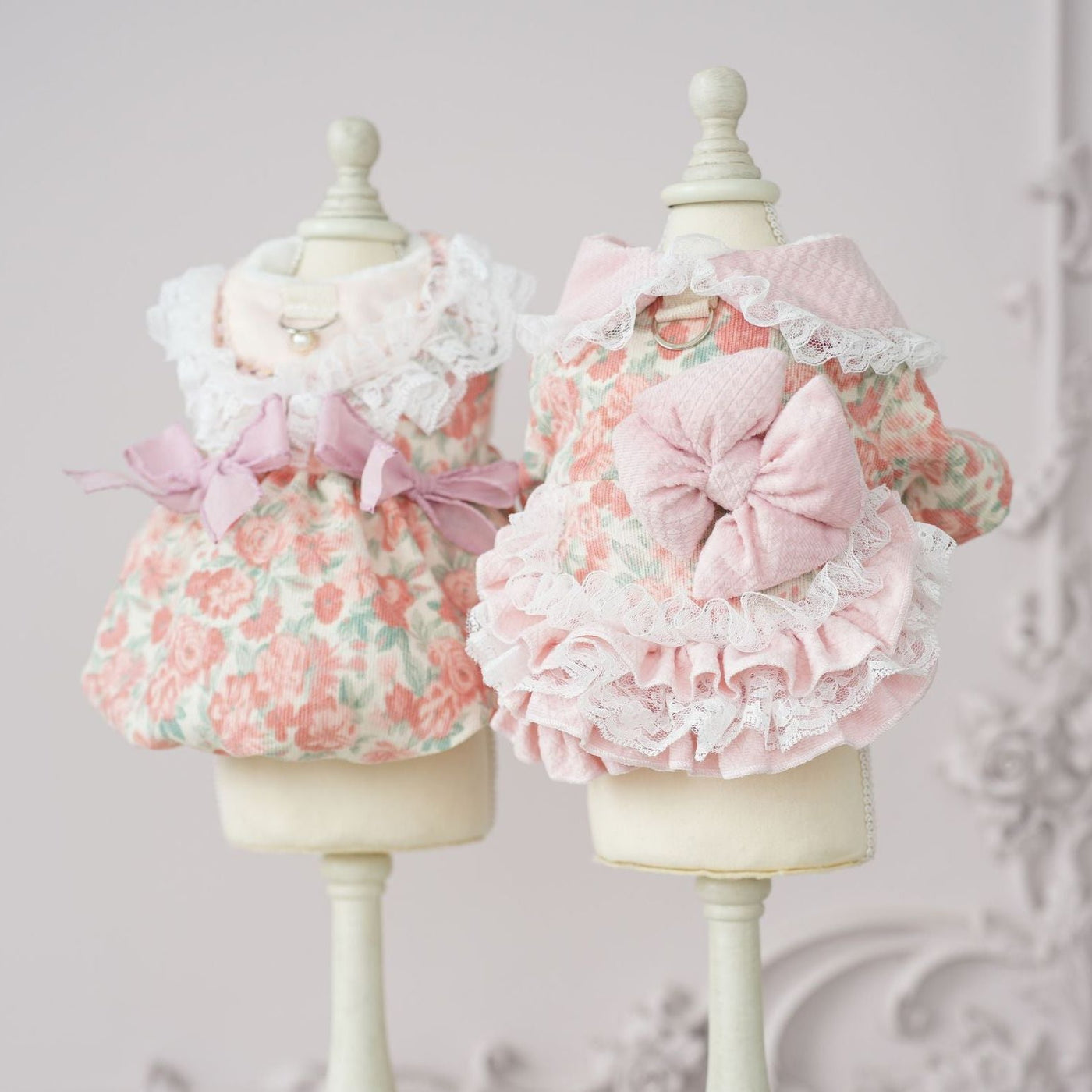 Floral Lace Layered Dog Cat Harness Dress/Jacket