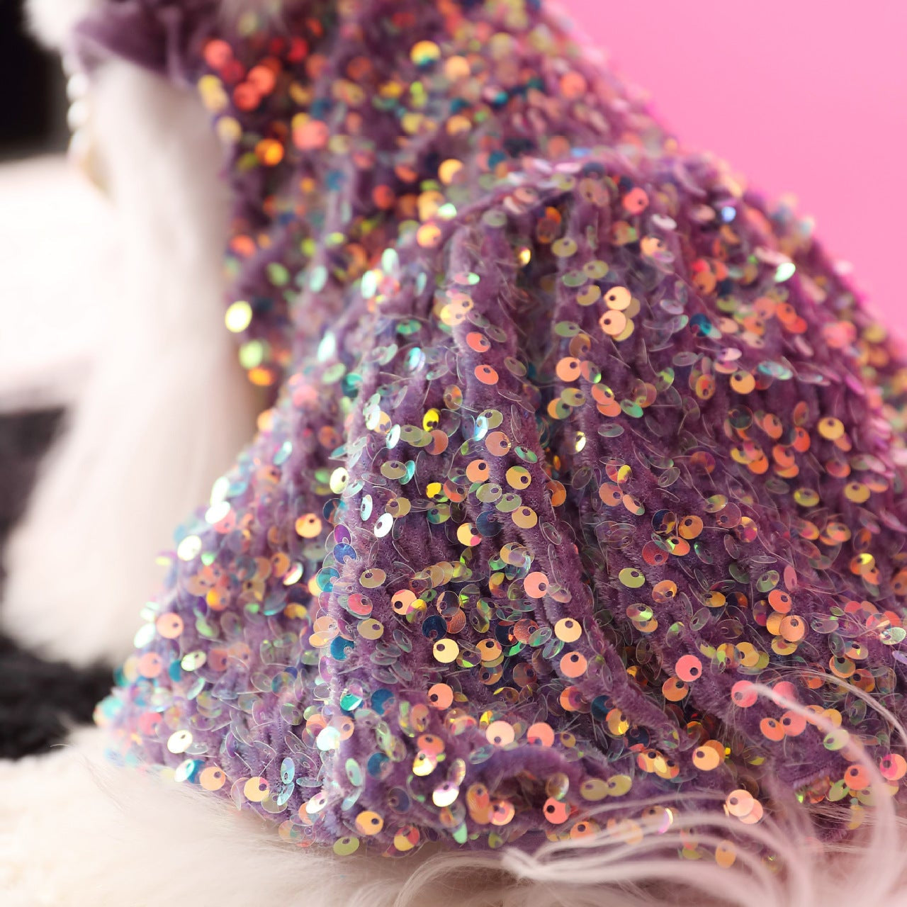 Sequined Velvet Sweet Dog Cat Dress