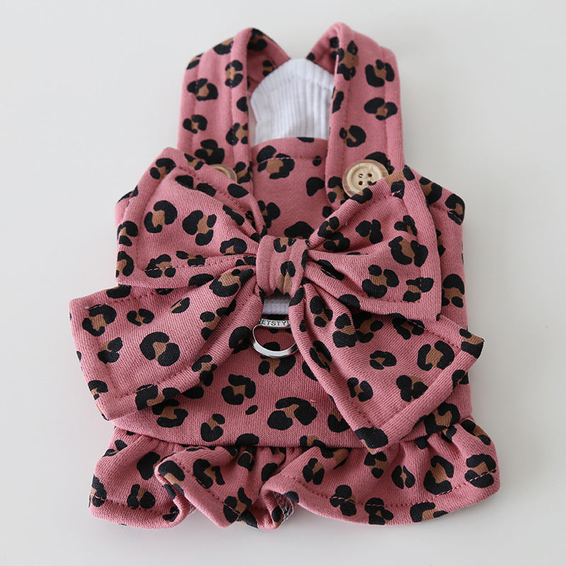 Leopard Polka Dot Dog Harness Dress