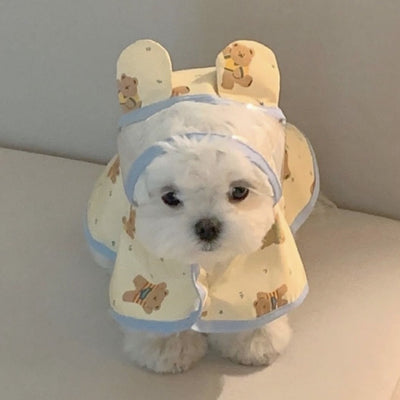 Sweet Bear Printed Dog Raincoat