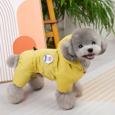 Solid Color Bear Printed Fleece Dog Jumpsuits Jacket