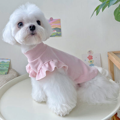 Striped Ruffled Sleeves Soft Dog Cat Vest