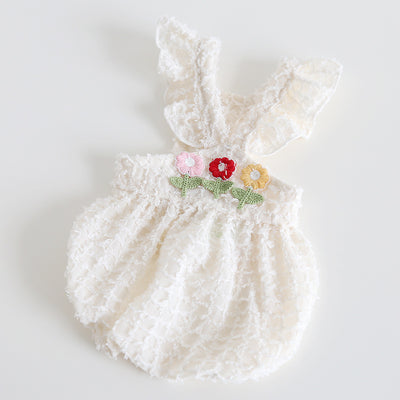 Sweet Embroidery Flower Dog Dress/Hat
