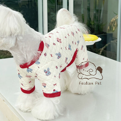 Rabbit Puppy Printed Soft Dog Cat Jacket/Jumpsuits