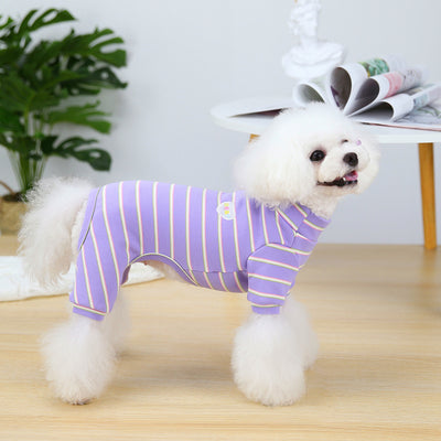 Casual Striped Heart Dog Jumpsuits Pajama