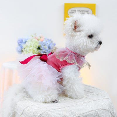 Crown Star Lace Dog Cat Princess Dress