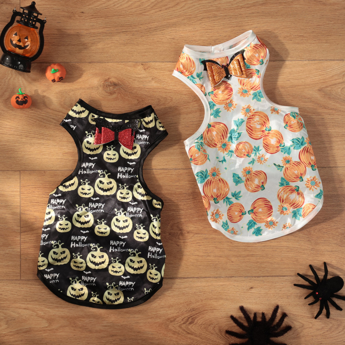 Halloween Pumpkin Printed Bow Dog Cat Vest | Softosy Pet Boutique