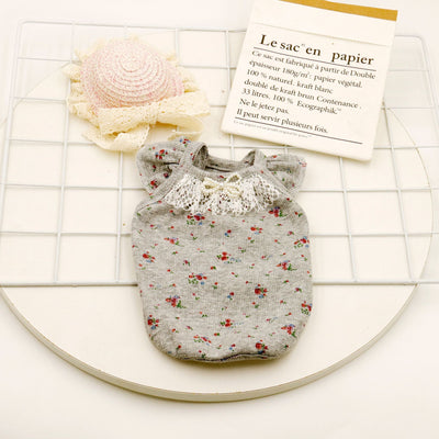 Sweet Floral Lace Collar Dog Cat Vest