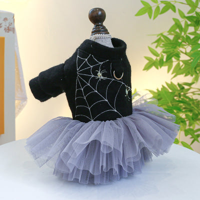 Halloween Lace Spider Dog Cat Dress