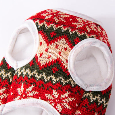 Christmas Bear Decor Knitted Dog Cat Vest