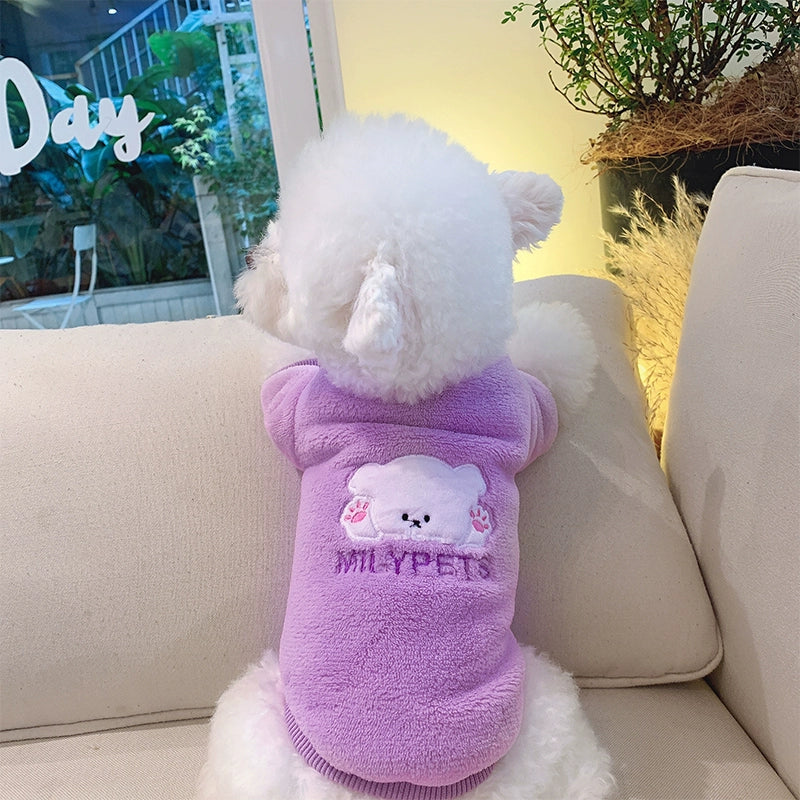 Puppy Printed Fleece Warm Dog Hoodie