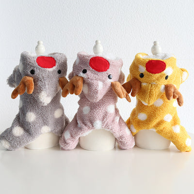 Christmas Polka Dot Elk Shaped Dog Jumpsuits