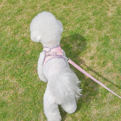 Reflective Plaid Breathable Dog Harness&Leash