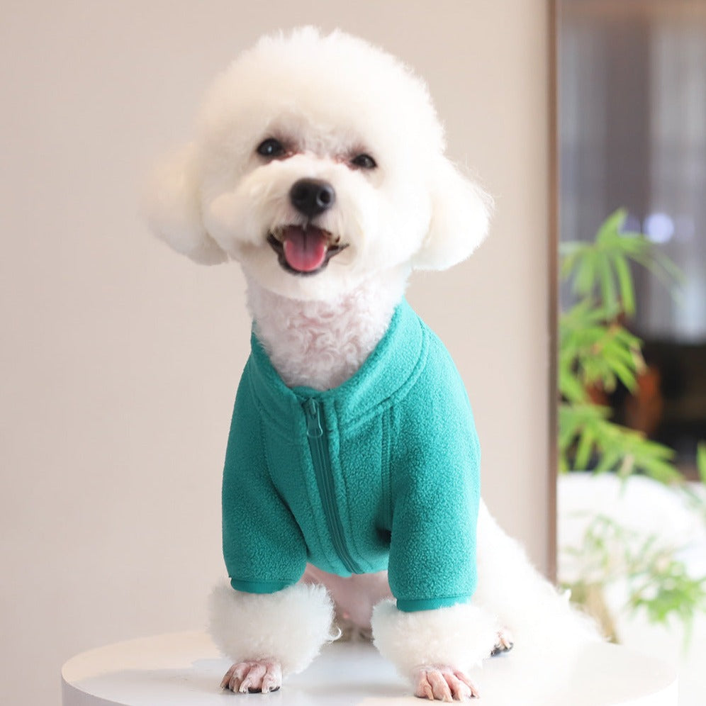 Two-Legged Fleece Solid Color Jacket Coat